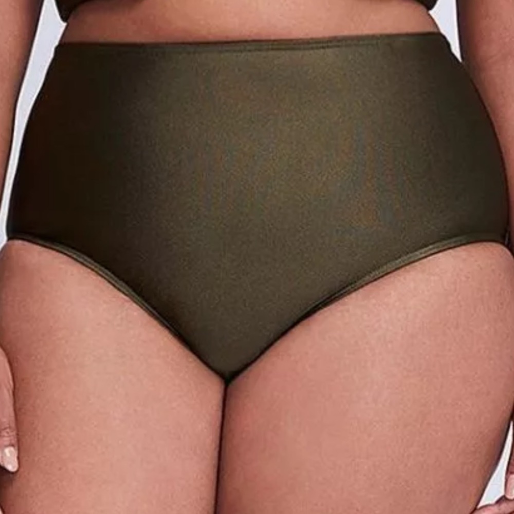 Lane Bryant Cacique Green shimmer bikini bottom
